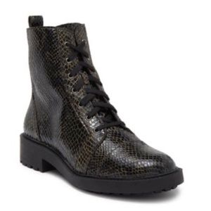 LINEA PAOLO TRISTAN Dark Olive Black Moto Combat Boots